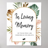 Tropisch Bladeren Boog Frame In Loving Memory Bord Poster (Voorkant)