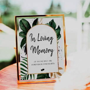 Tropisch Bladeren Boog Frame In Loving Memory Bord Poster