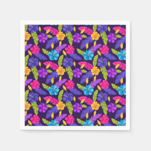 Tropisch bladeren en bloemen patroon-23857 servet