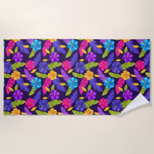 Tropisch bladeren en bloemen patroon-23857 strandlaken