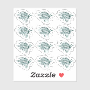 Tropisch bladeren palmblad groen Waterverf Sticker