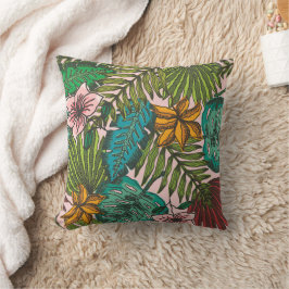Tropisch Bladeren Patroon - Boho Bloemendecoratie Kussen