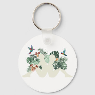 Tropisch Bladeren & Vogels Natuur Esthetisch Desig Sleutelhanger