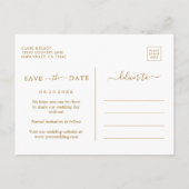 Tropisch Bladgroen Goud Bruiloft Save the Date Aankondigingskaart (Achterkant)