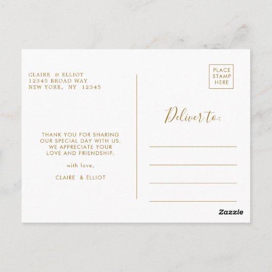 Tropisch Bladgroen Gouden Bruiloft Dank u Briefkaart (Achterkant)