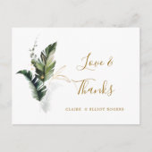 Tropisch Bladgroen Gouden Bruiloft Dank u Briefkaart (Voorkant)
