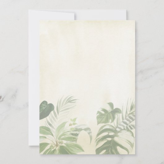 Tropisch bladgroen Het is een meisje baby shower Kaart (Achterkant)