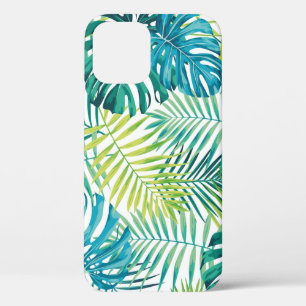 Tropisch bladontwerp met groene/blauwe handpalm en Case-Mate iPhone case