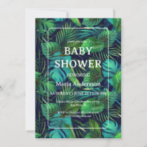 Tropisch bladpatroon baby shower