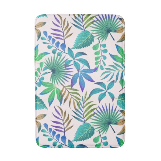 Tropisch bladpatroon badmat (Voorkant Verticaal)