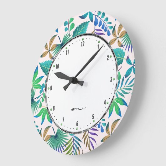 Tropisch bladpatroon grote klok (Hoek)