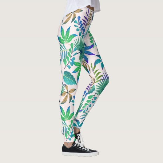 Tropisch bladpatroon leggings (Rechts)