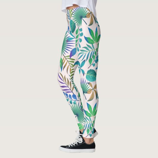 Tropisch bladpatroon leggings (Links)