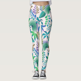 Tropisch bladpatroon leggings