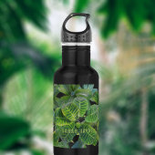 Tropisch Bladpatroon Oerwouden Foliage Waterfles Waterfles