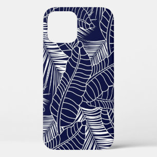 tropisch bladpatroon op de blauwe achtergrond van Case-Mate iPhone case