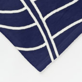 tropisch bladpatroon op de blauwe achtergrond van  fleece deken (Hoek)