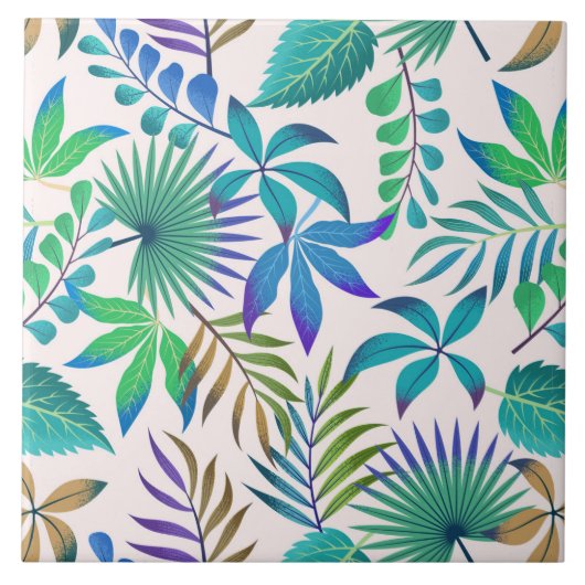Tropisch bladpatroon tegeltje (Voorkant)