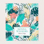 Tropisch bladpatroon visitekaartje (Buitenkant ongevouwen)