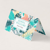 Tropisch bladpatroon visitekaartje (Voorkant)