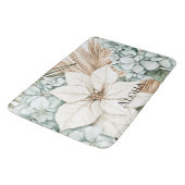 Tropisch Blau Witte Bloemen Badmat (Gekanteld)