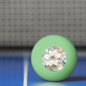 Tropisch Blau Witte Bloemen Bruiloft Pingpongbal (Net)