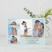 Tropisch Blauw 5 Foto Huwelijk Bewaar Datum Save The Date (Staand voorkant)