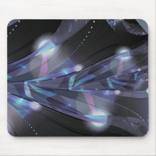 Tropisch Blauw Blauw Bladeren Gegoten In Gespiegel Muismat