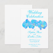 Tropisch blauw Blauwgroen waterverf orchidee schil Kaart (Voorkant / Achterkant)