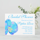 Tropisch blauw Blauwgroen waterverf orchidee schil Kaart (Staand voorkant)