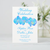 Tropisch blauw Blauwgroen waterverf orchidee schil Kaart (Staand voorkant)