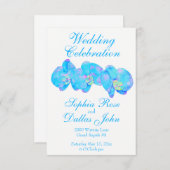 Tropisch blauw Blauwgroen waterverf orchidee schil Kaart (Voorkant / Achterkant)