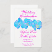 Tropisch blauw Blauwgroen waterverf orchidee schil Kaart (Voorkant / Achterkant)