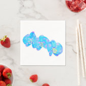 Tropisch blauw Blauwgroen waterverf orchidee schil Servet (Insitu)