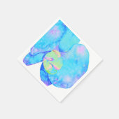 Tropisch blauw Blauwgroen waterverf orchidee schil Servet (Hoek)