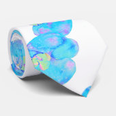 Tropisch blauw Blauwgroen waterverf orchidee schil Stropdas (Opgerold)