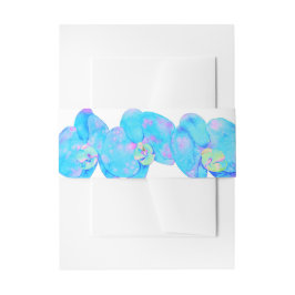 Tropisch blauw Blauwgroen waterverf orchidee schil Uitnodigingen Wikkel