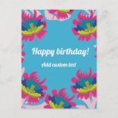 Tropisch blauw bloemkleurig voor verjaardagsgebrui briefkaart (Voorkant)
