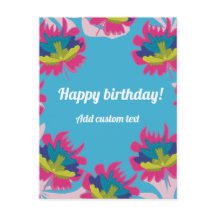 Tropisch blauw bloemkleurig voor verjaardagsgebrui