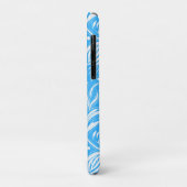 Tropisch Blauw Bloempatroon Diamant Monogram Case-Mate iPhone Case (Achterkant/links)