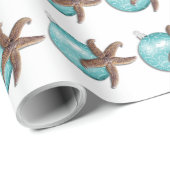 Tropisch blauw en bruine kerststaarvis cadeaupapier (Rol Hoek)