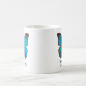 Tropisch blauw en gekleurde vlinder van Turquoise Koffiemok (Center)