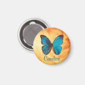 Tropisch blauw en gekleurde vlinder van Turquoise Magneet (Voorkant / Achterkant)