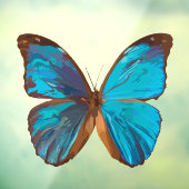 Tropisch blauw en gekleurde vlinder van Turquoise Raamsticker (Vel 3)