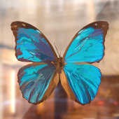 Tropisch blauw en gekleurde vlinder van Turquoise Raamsticker (Vel 2)