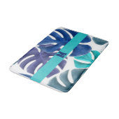 Tropisch blauw en Paarse palmen Badmat (Gekanteld)