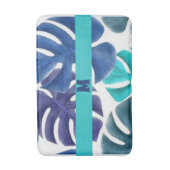 Tropisch blauw en Paarse palmen Badmat (Voorkant Verticaal)