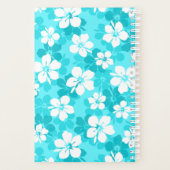 Tropisch blauw en wit Hibiscus bloempatroon Planner (Achterkant)