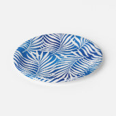 Tropisch blauw en witte olie | Floral Papieren Bordje (Gekanteld)