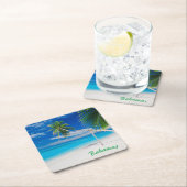 Tropisch blauw, exotisch Bahamasbalken Kartonnen Onderzetters (Insitu)